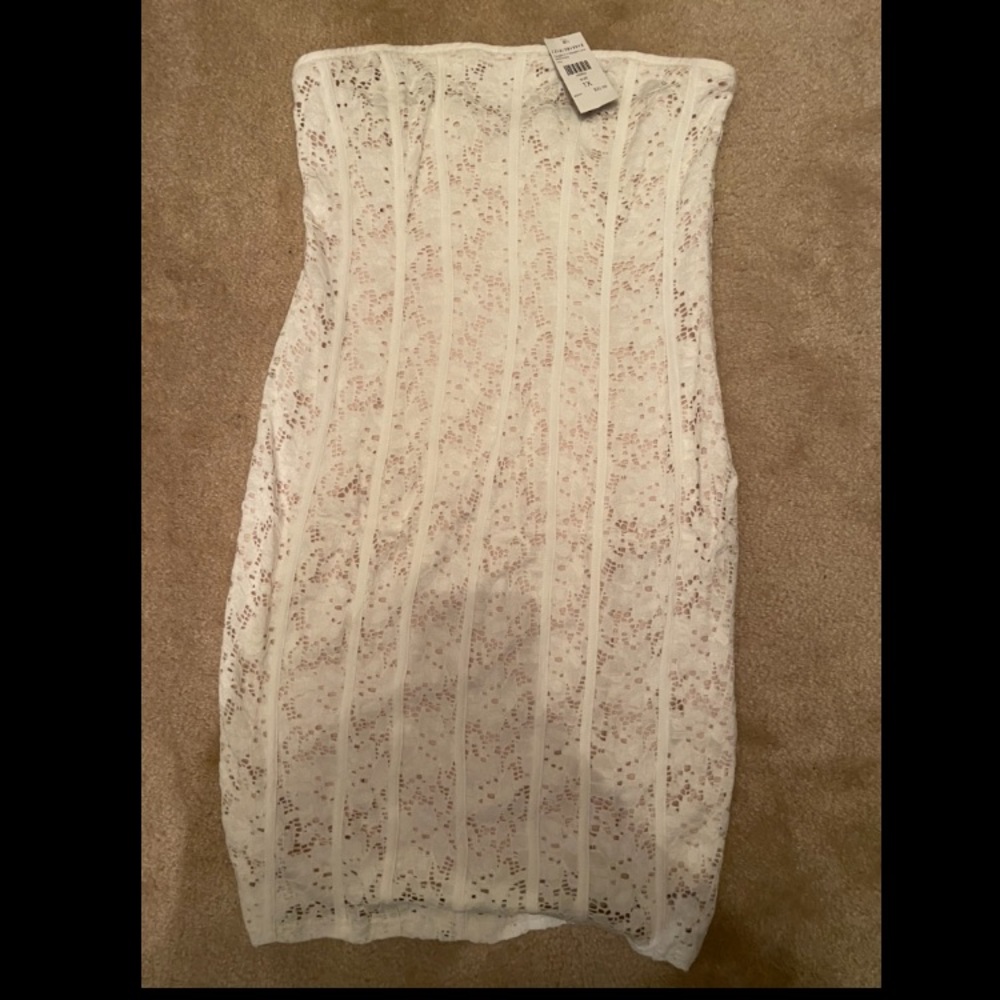 Fashion Nova Strapless light Cream Dress - SIZE 1X